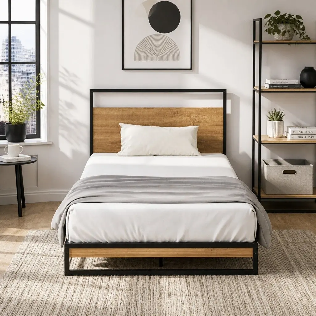 Single Bed Frame with Pocket Spring Mattress
