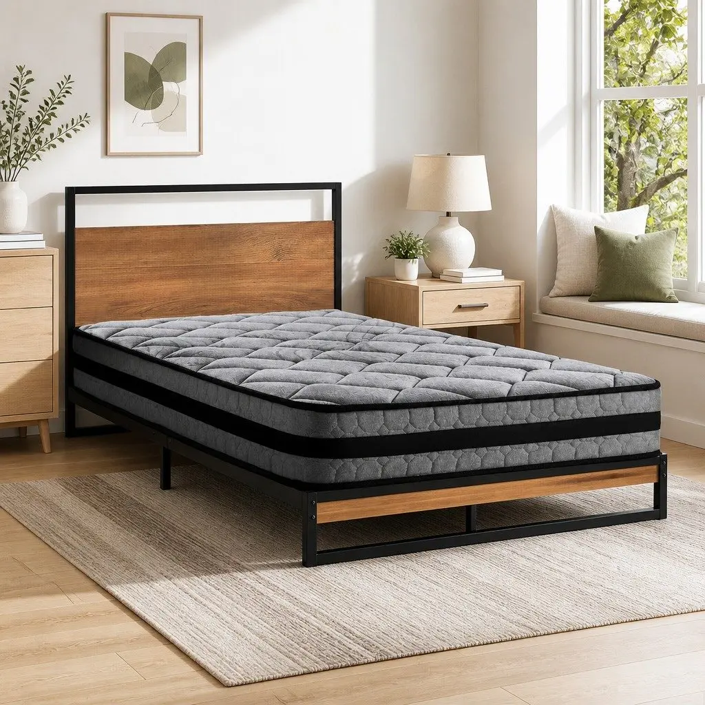 Single Bed Frame with Pocket Spring Mattress