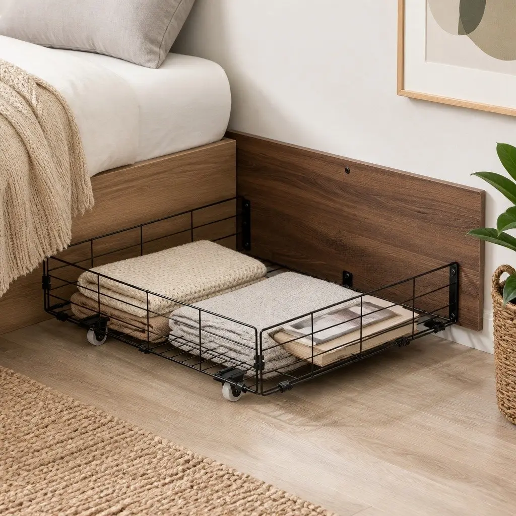 Metal Trundle Drawers for Under Bed Storage