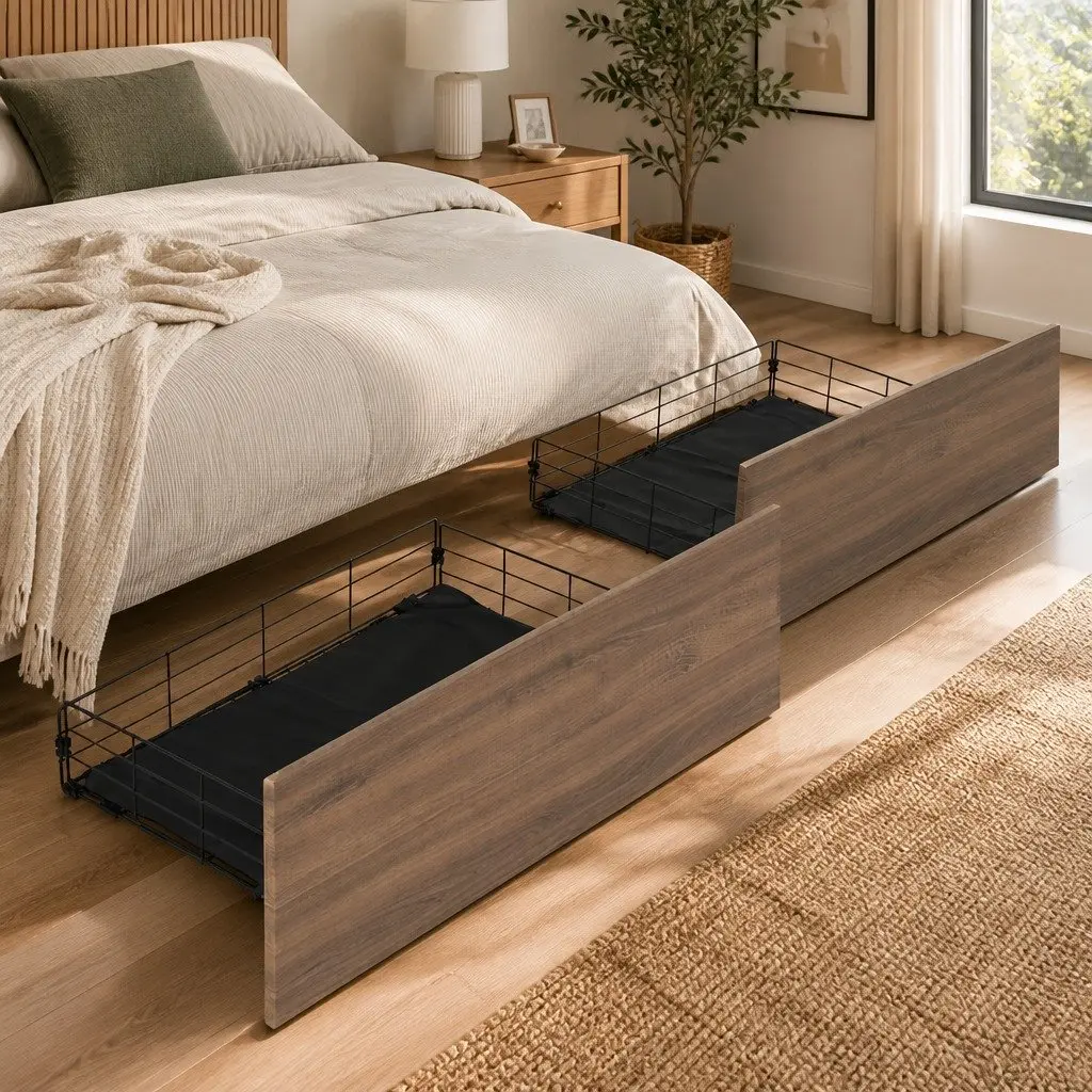 Metal Trundle Drawers for Under Bed Storage