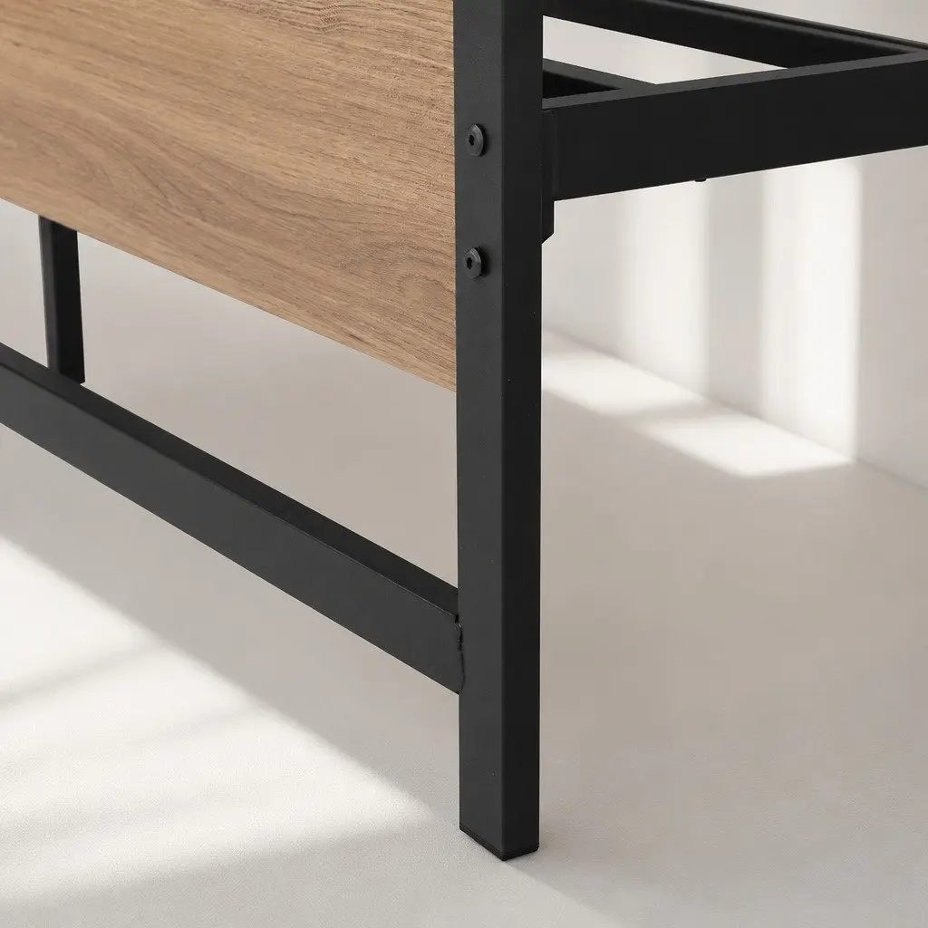 Industrial Double Size Bed Frame with Sturdy Metal Base
