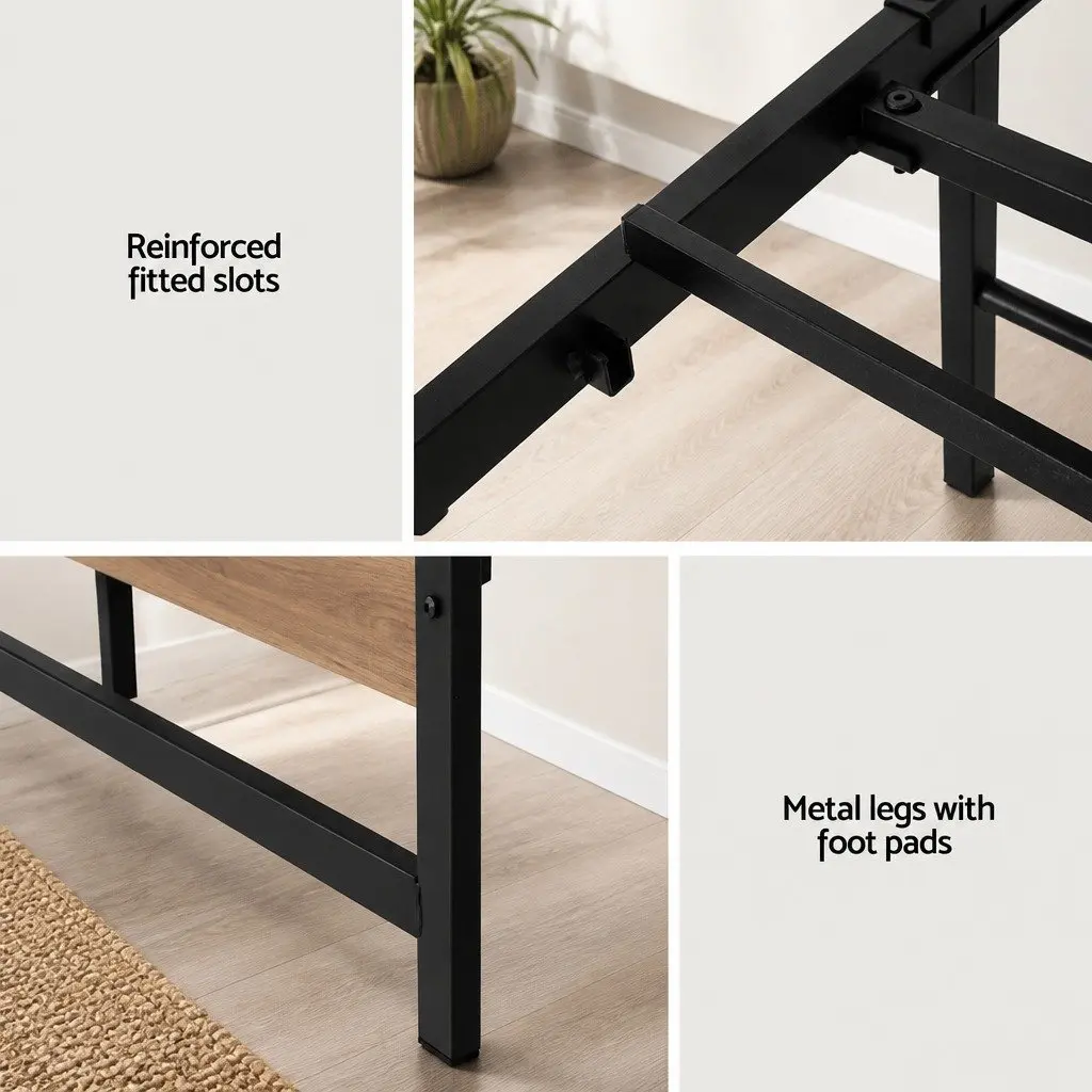 Industrial Double Size Bed Frame with Sturdy Metal Base