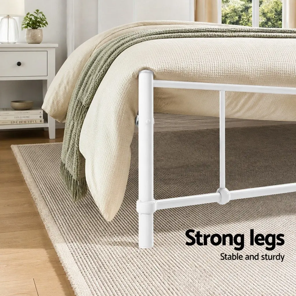 Queen Metal Bed Frame with Storage and Support