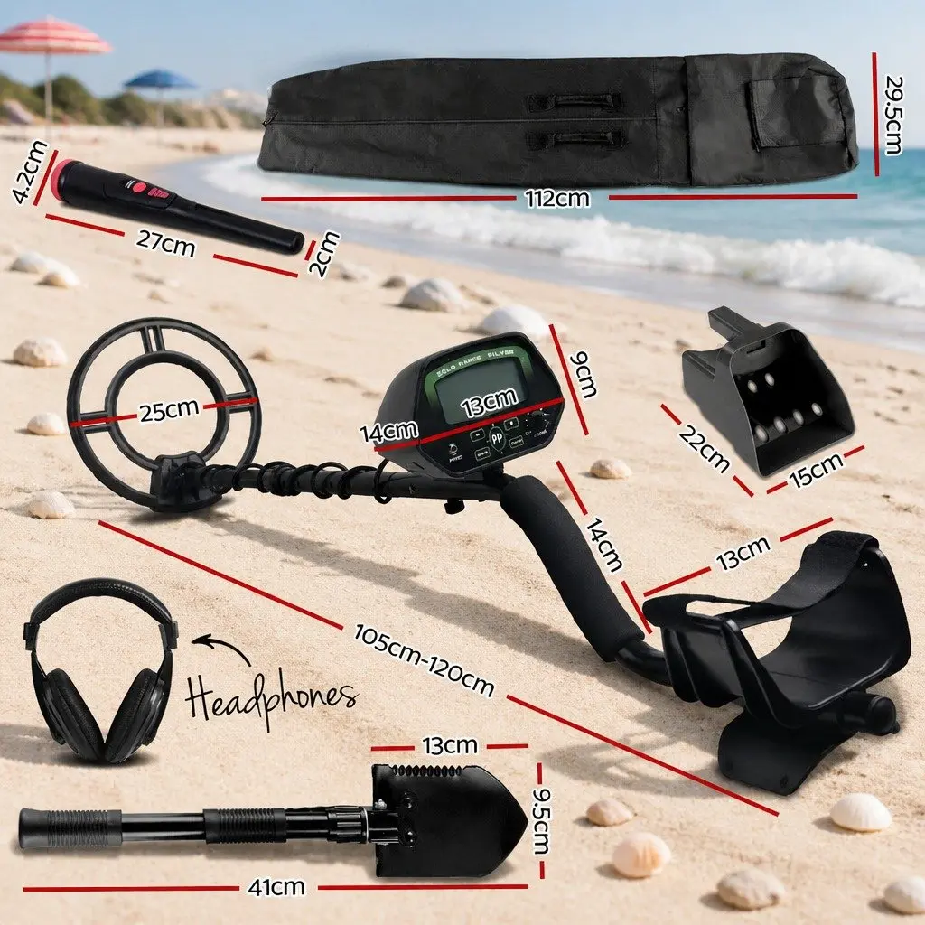 Metal Detector Pinpointer Kit Waterproof LCD Black