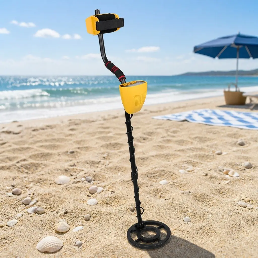 Metal Detector with Waterproof Yellow LCD Display