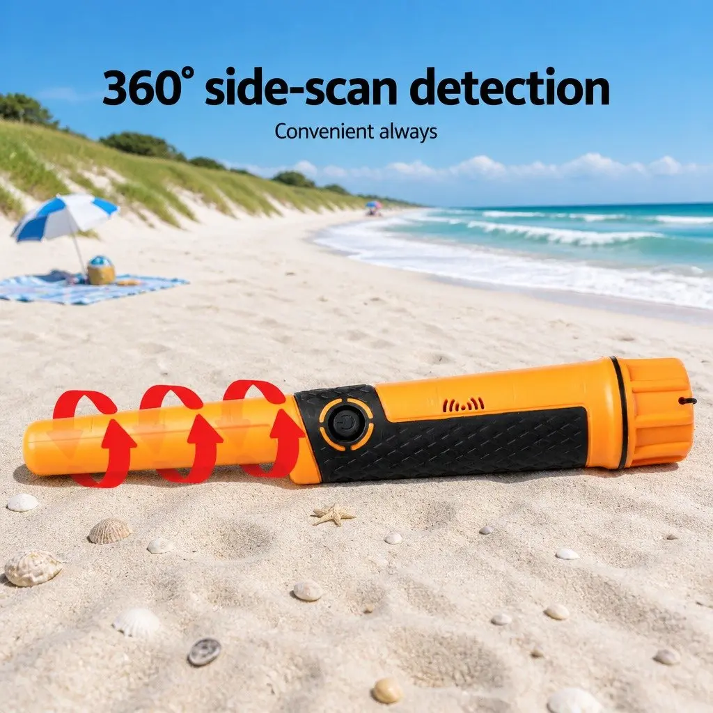 Metal Detector Waterproof Handheld 40MM Black and Orange