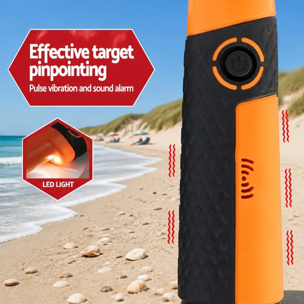 Metal Detector Waterproof Handheld 40MM Black and Orange