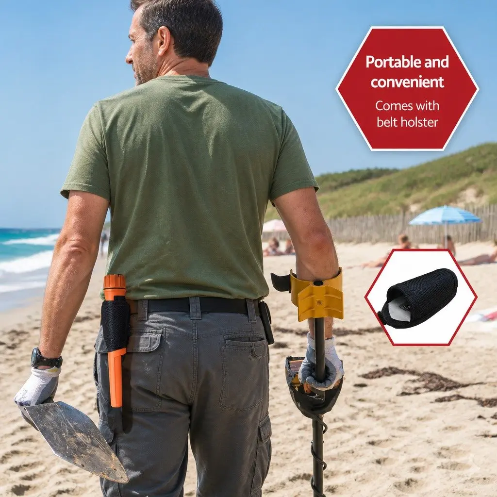 Metal Detector Waterproof Handheld 40MM Black and Orange