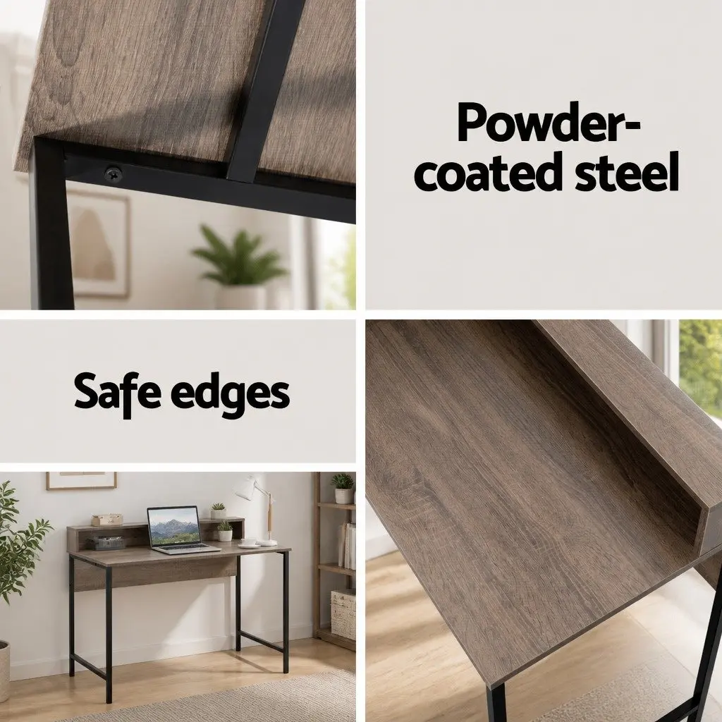 Computer Desk with Oak Top and Shelf for Storage