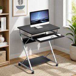 Computer Desk with Keyboard Tray Shelf Black Home Office Workstation 60CM