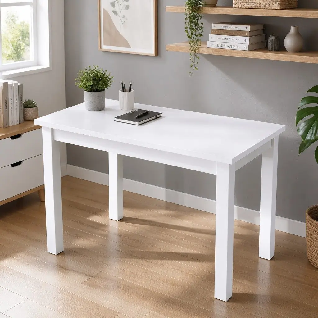 White Computer Desk for Home Office 120CM