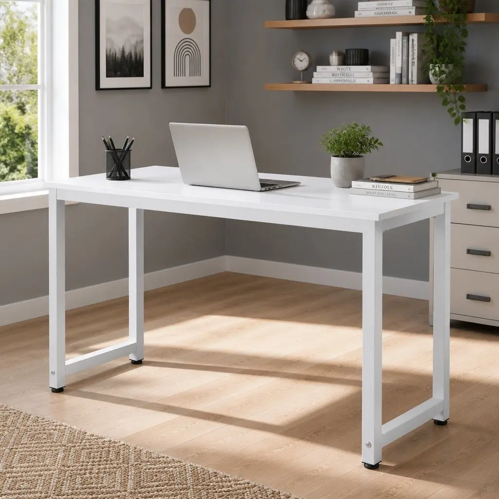 White Computer Desk for Home Office 120CM