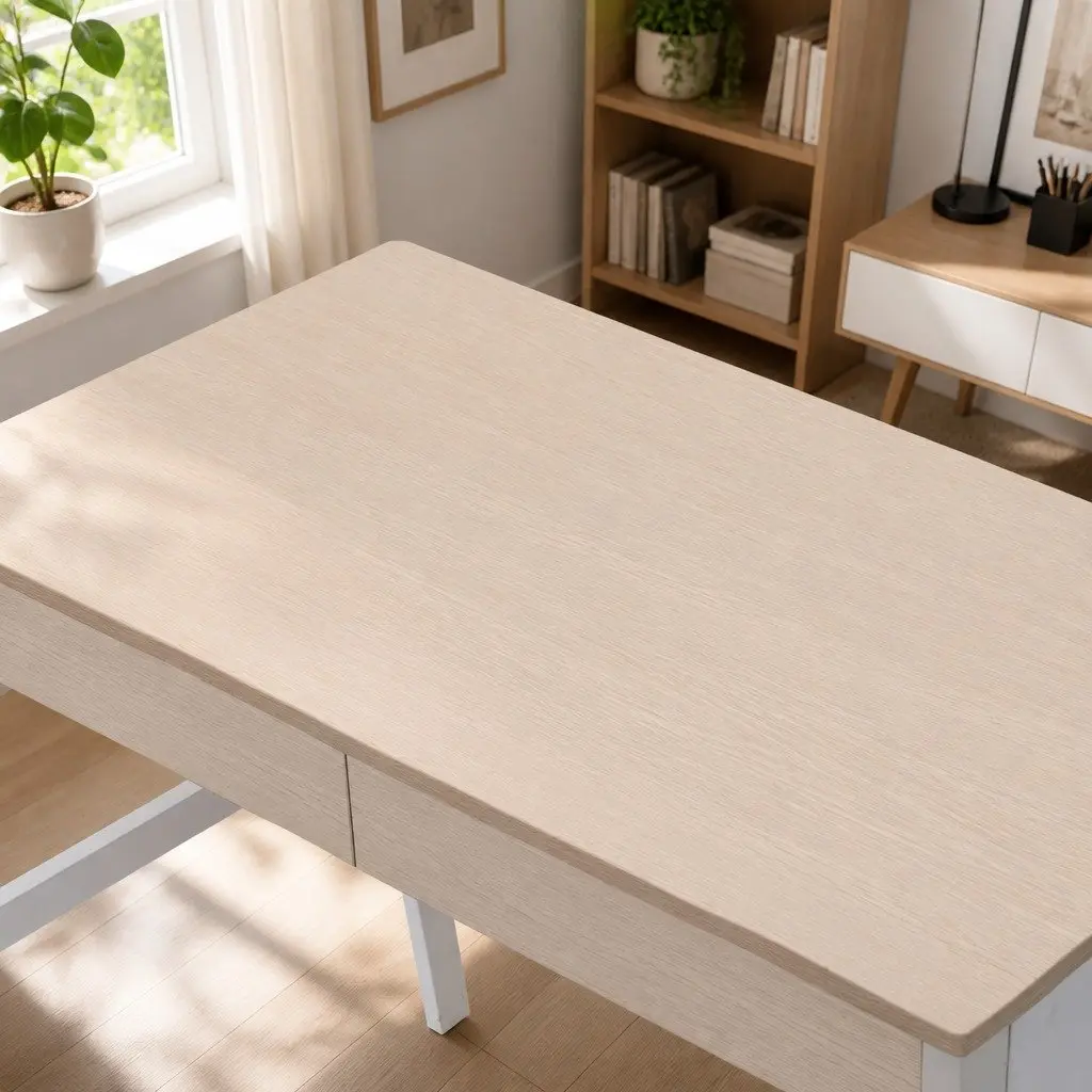 Oak White Computer Desk with Storage Drawers