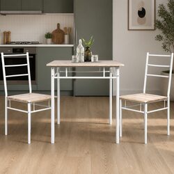 3-Piece Industrial Dining Table and Chairs Set