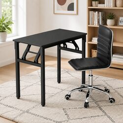 Computer Desk Office Chair Set Foldable Study Table Home Office Furniture Black