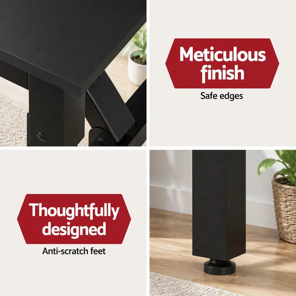 Foldable Computer Desk 80cm Black Corner Workstation