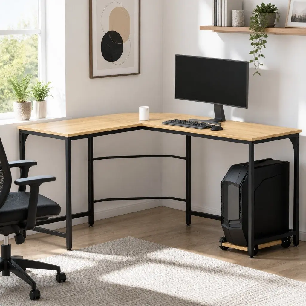 L-Shape Computer Desk for Corner Office Setup