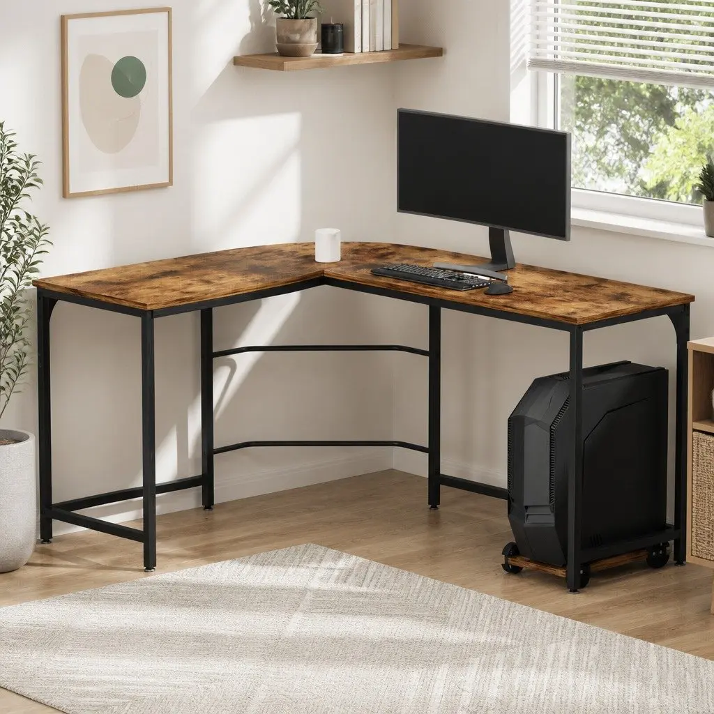 L-Shape Computer Desk for Corner Offices 147cm