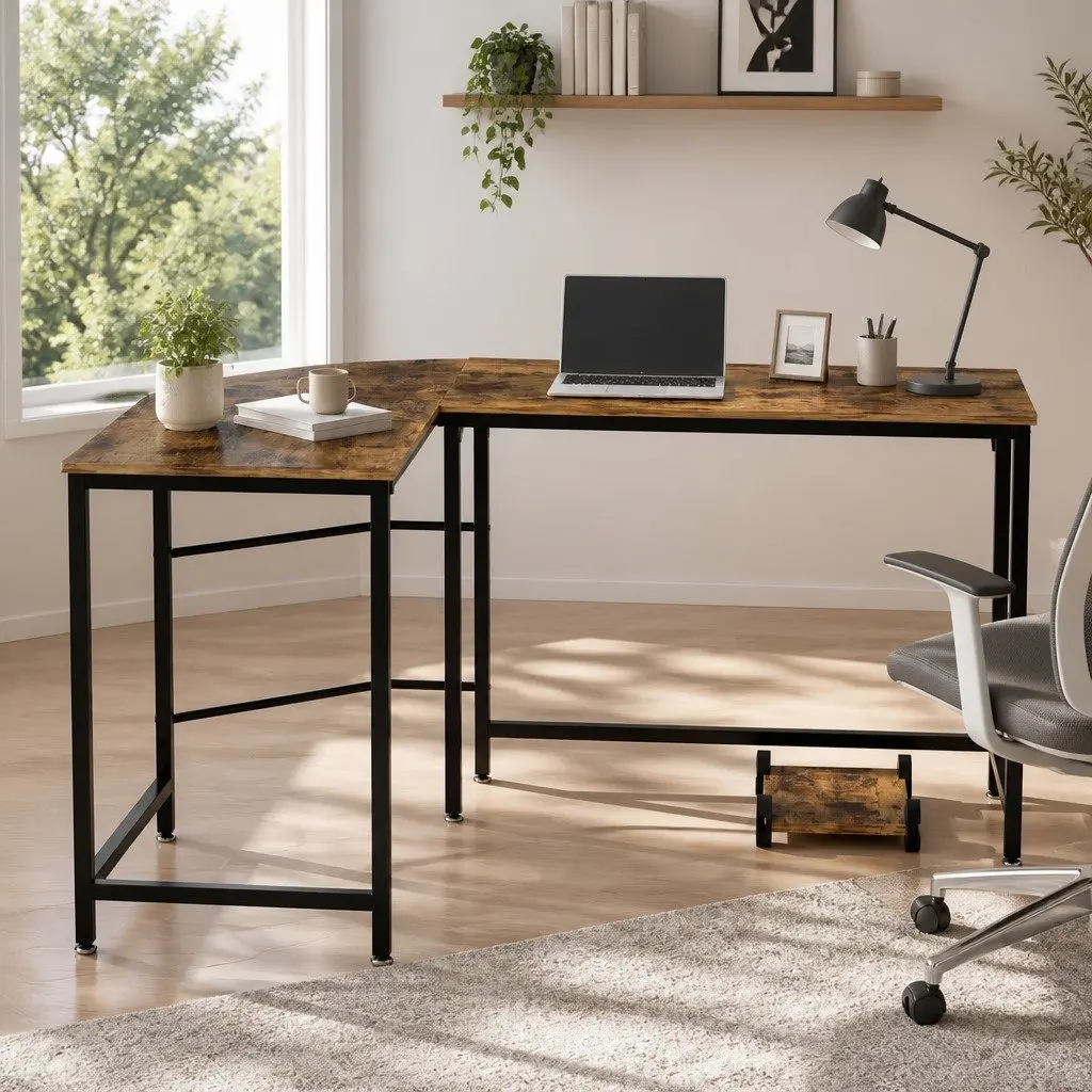 L-Shape Computer Desk for Corner Offices 147cm
