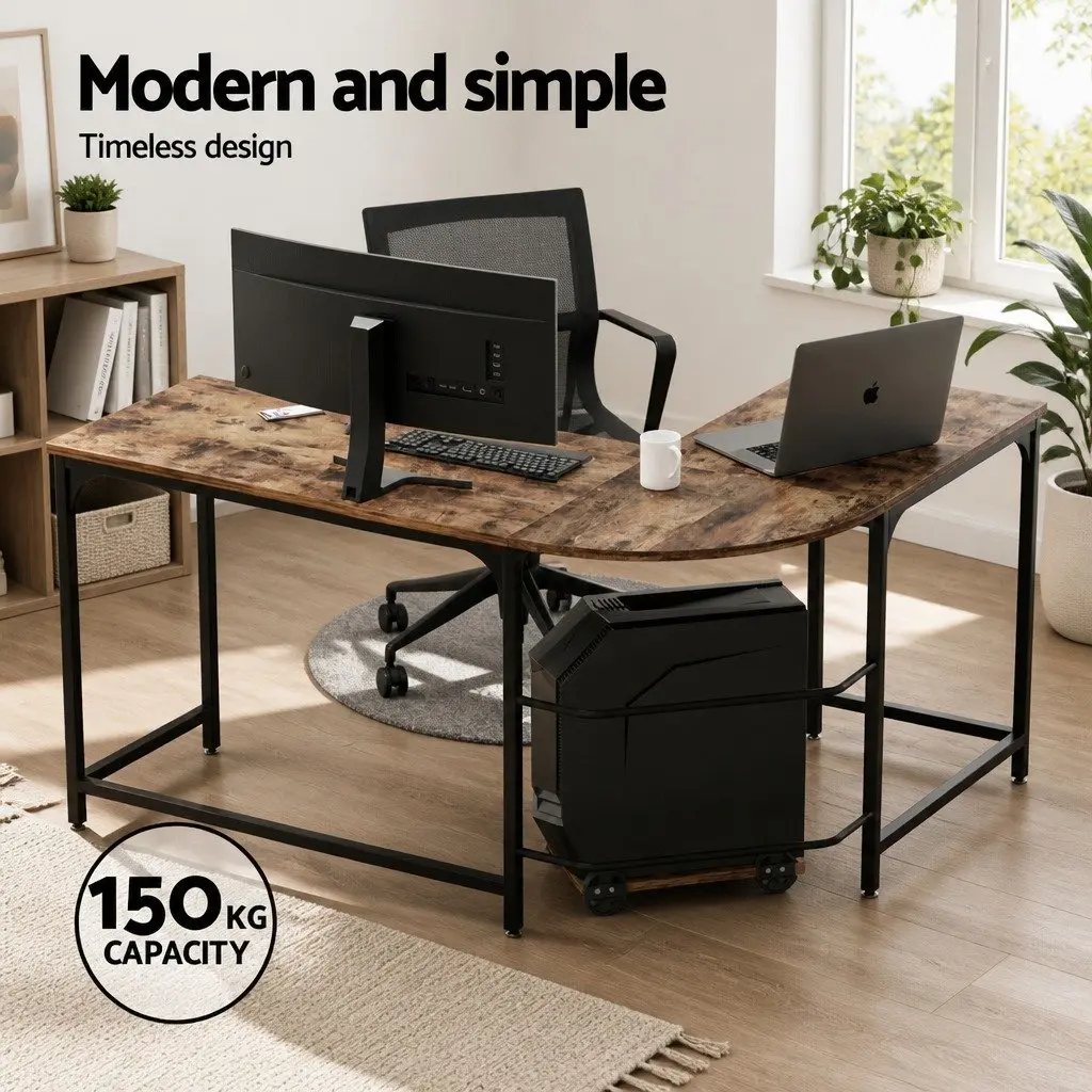 L-Shape Computer Desk for Corner Offices 147cm