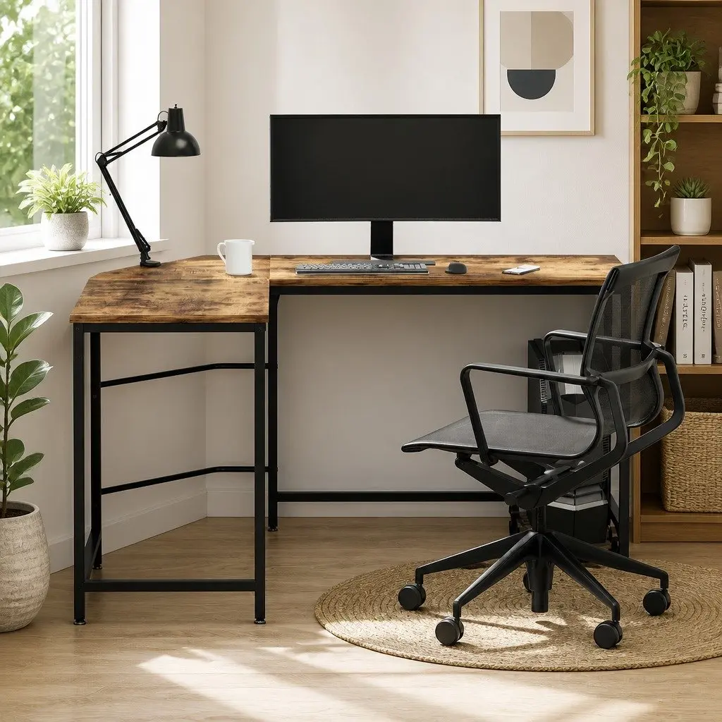 L-Shape Computer Desk for Corner Offices 147cm