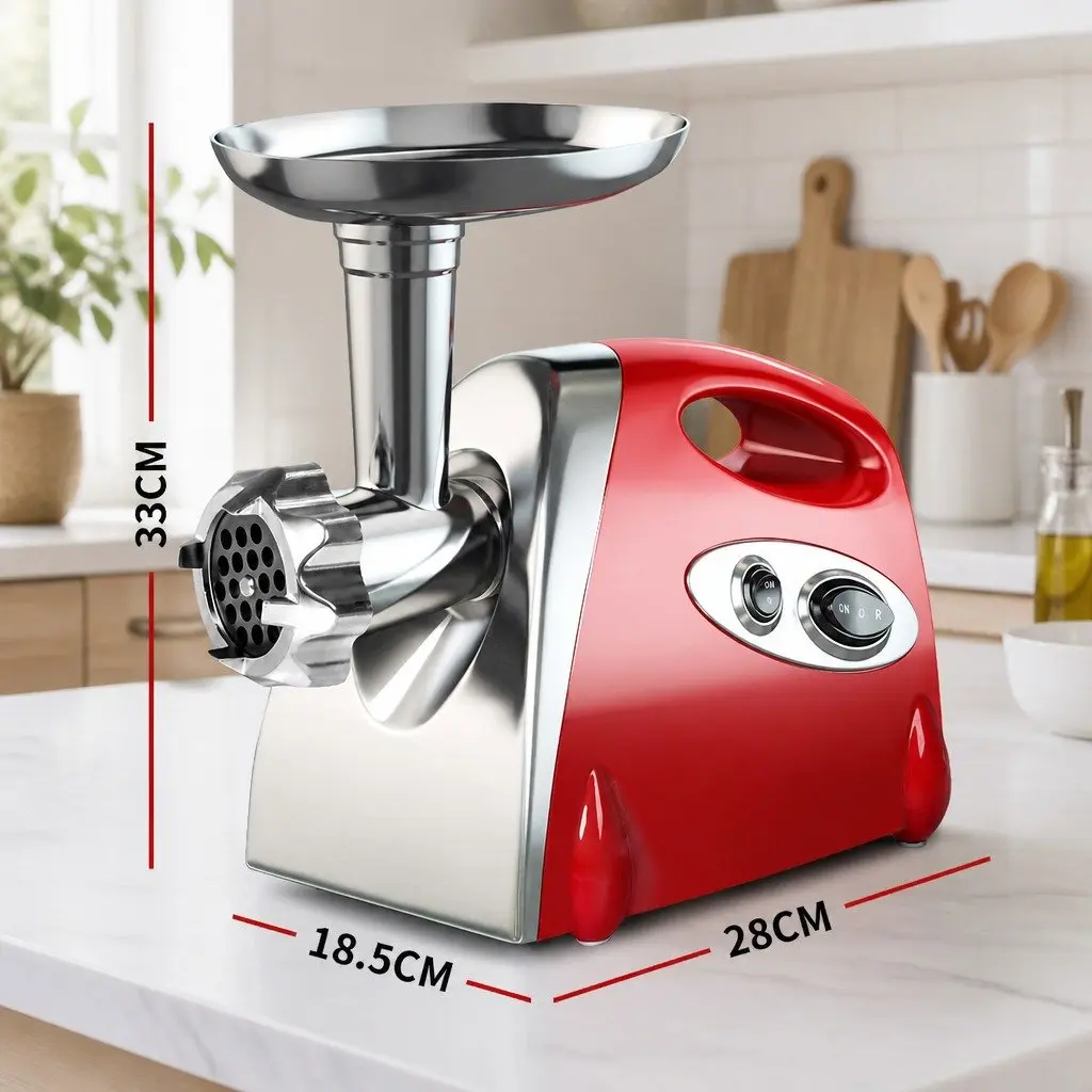 Electric Meat Grinder Stainless Steel 800W Red Silver Black White