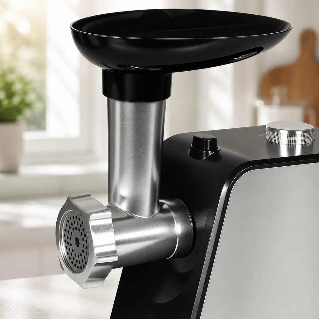 Electric Meat Grinder 2800W Stainless Steel 25.5cm Black and Silver 4-in-1 Kitchen Appliance