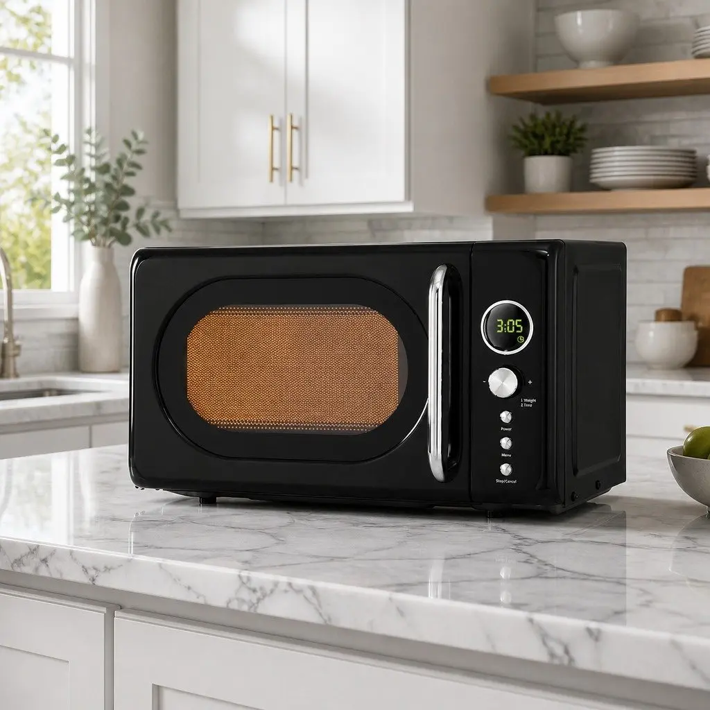 20L Digital Microwave Oven in Black with 8 Auto Cook Menus
