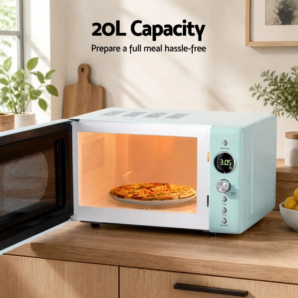 Microwave Oven 20L Digital Control 700W Green LED Display