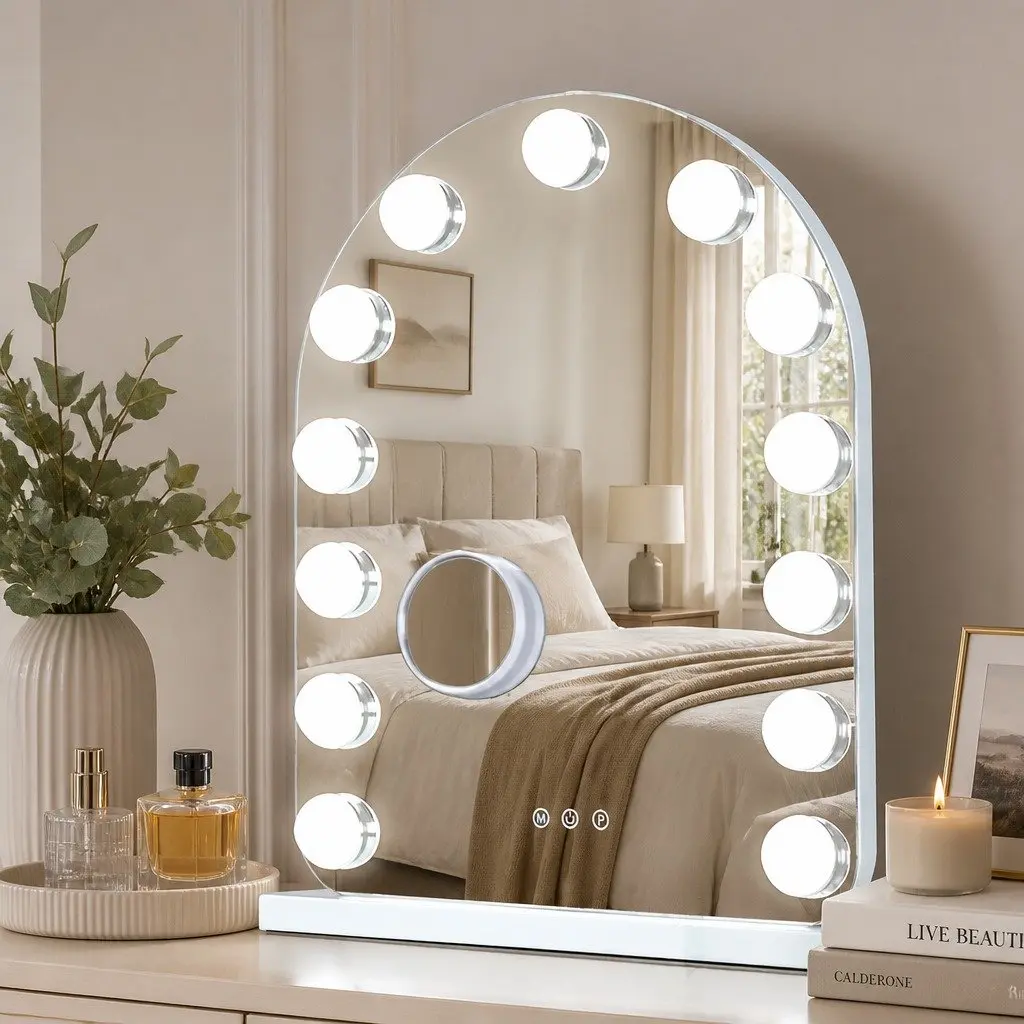 Hollywood Arched LED Makeup Mirror with Touch Control