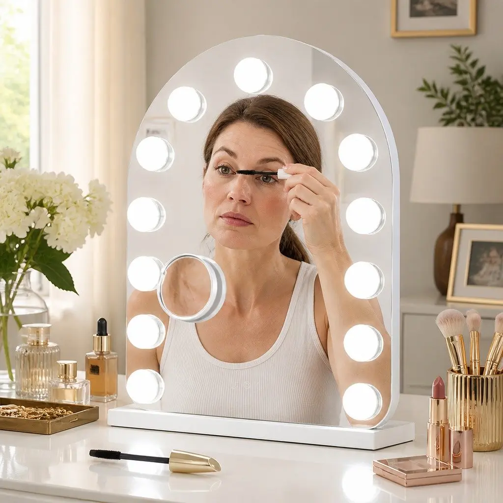 Hollywood Arched LED Makeup Mirror with Touch Control