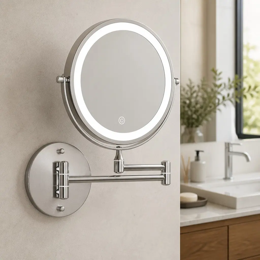 Extendable Makeup Mirror with LED Lighting