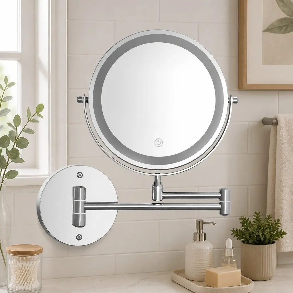 Extendable Makeup Mirror with LED Lighting