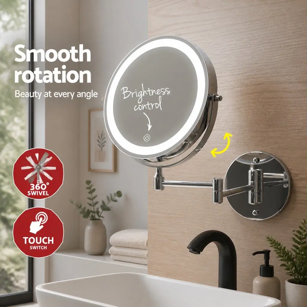 Extendable Makeup Mirror with LED Lighting