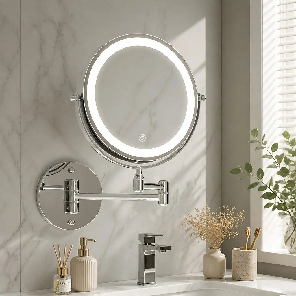 Extendable Makeup Mirror with LED Lighting