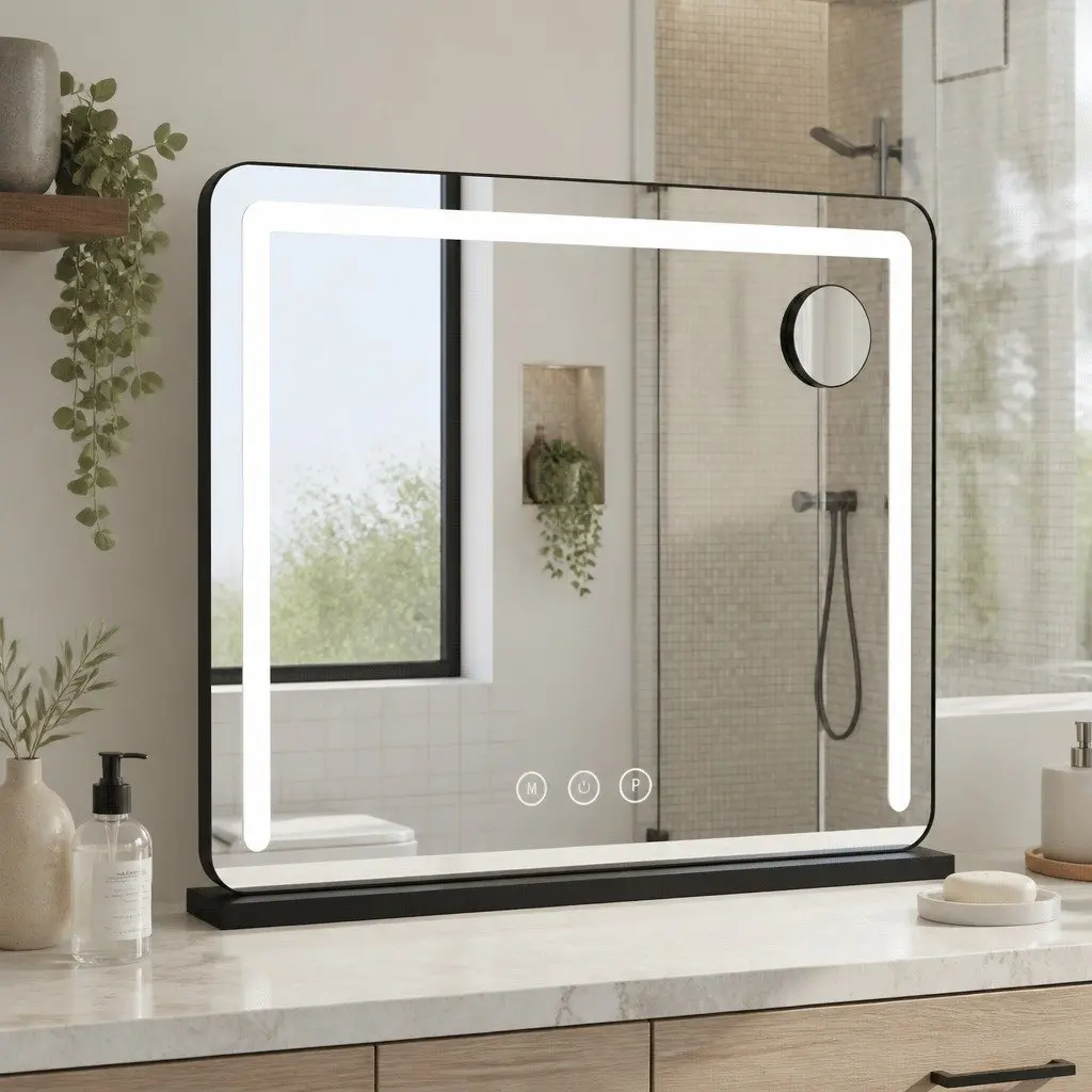 LED Makeup Mirror 60x50cm Hollywood Vanity Black Touch