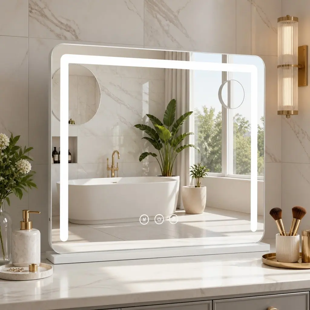 Hollywood Vanity LED Light Makeup Mirror 60x50cm