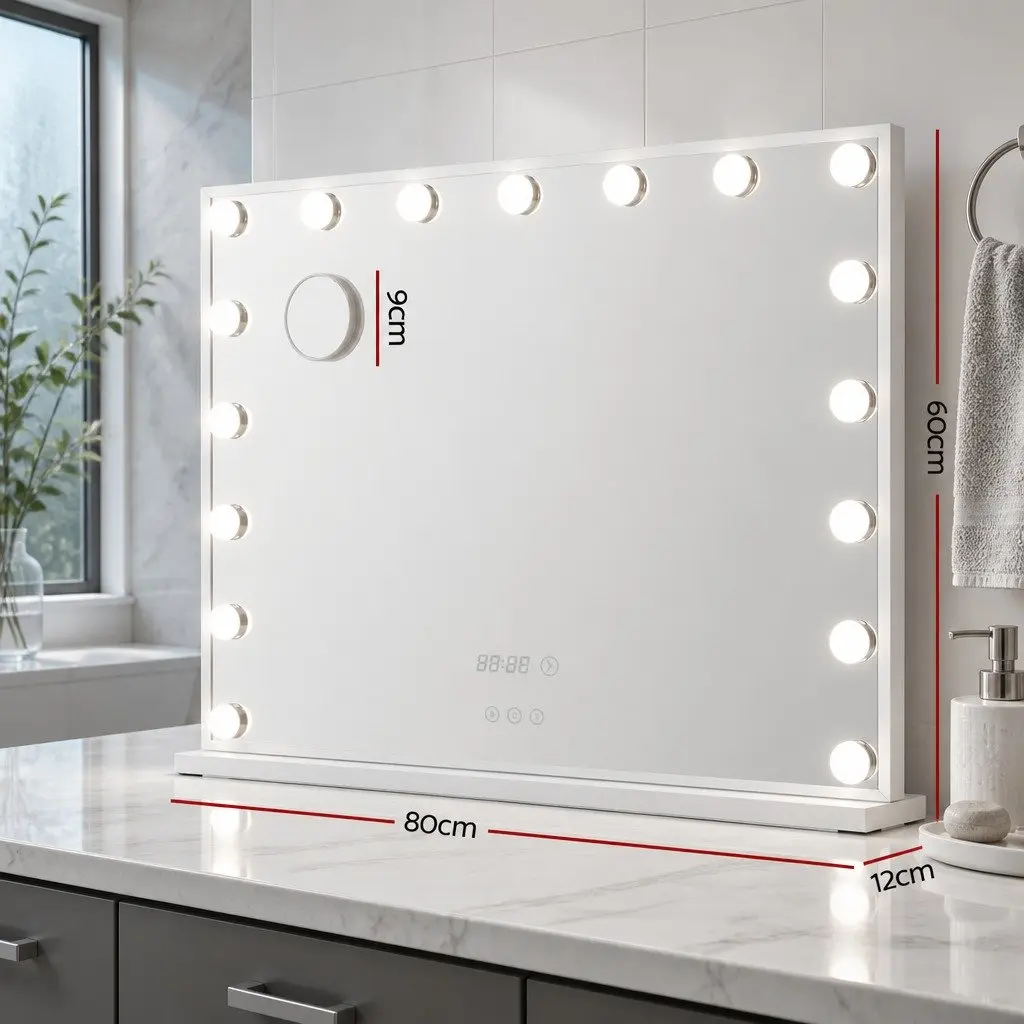 Makeup Mirror Metal MDF 80x60cm Yellow