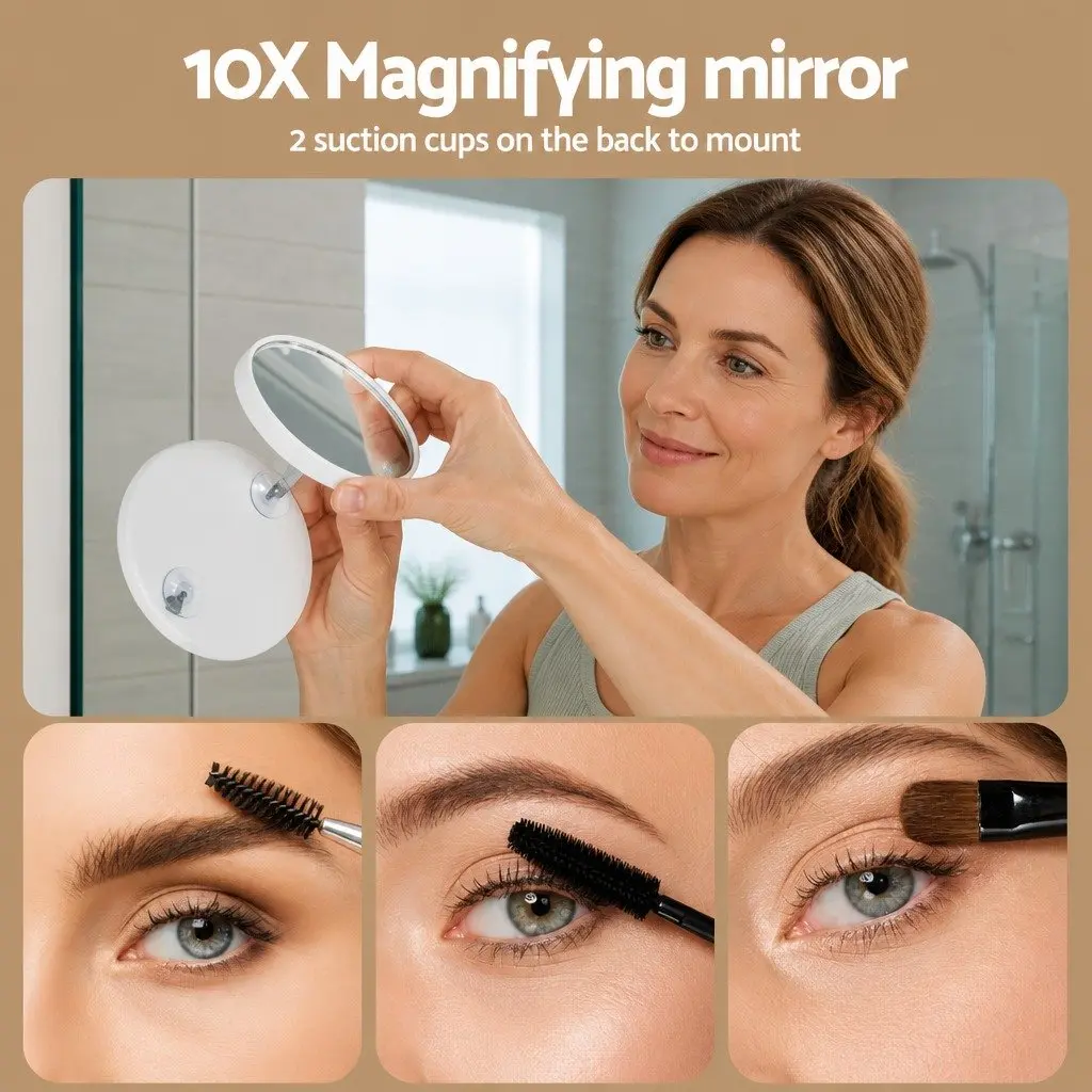 Makeup Mirror Metal MDF 80x60cm Yellow