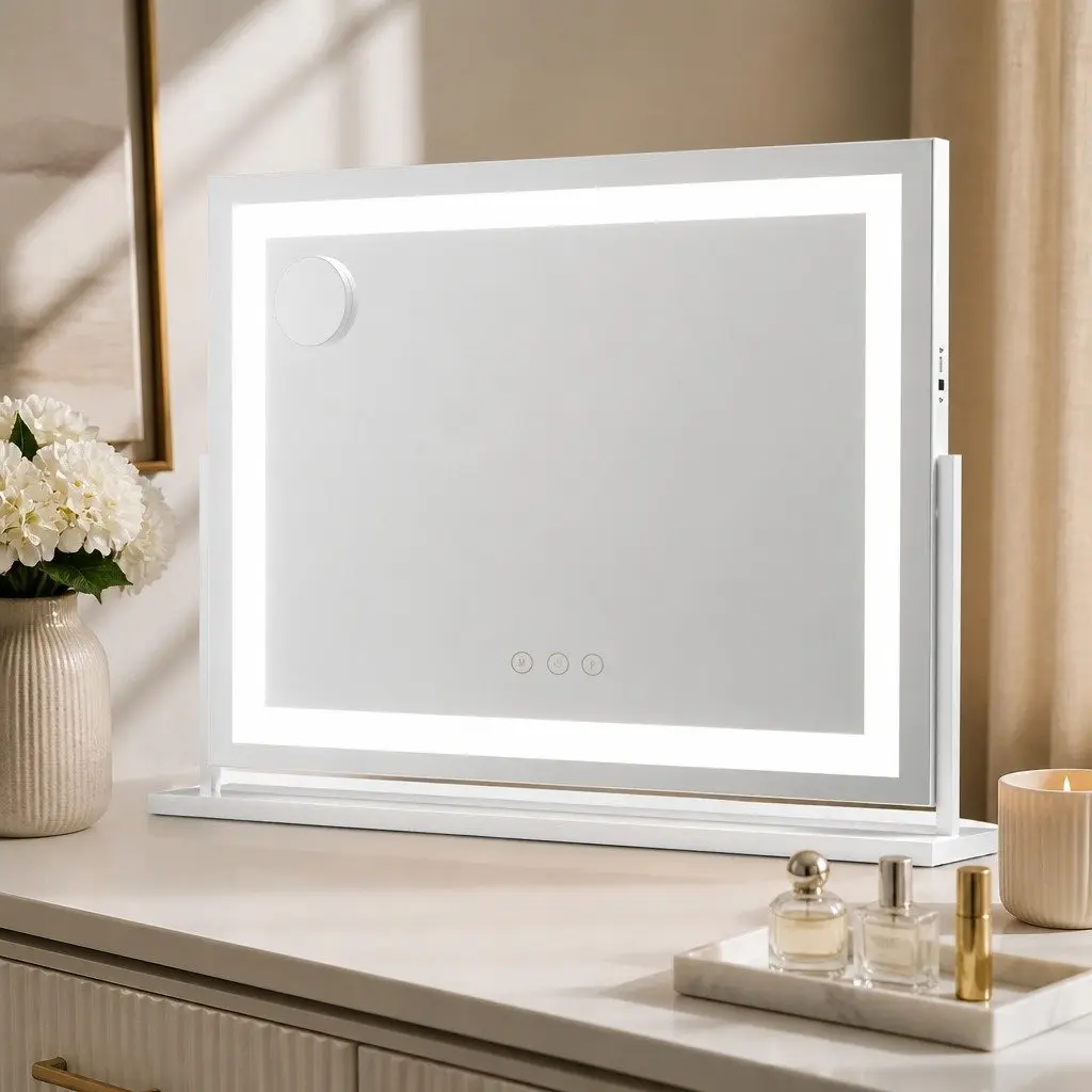 80x58cm LED Makeup Mirror with 360° Rotation