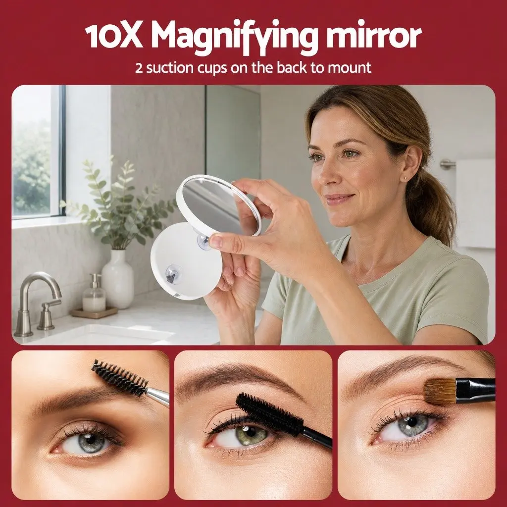 Makeup Mirror Metal 80x65cm White Frame LED Light Touch Control