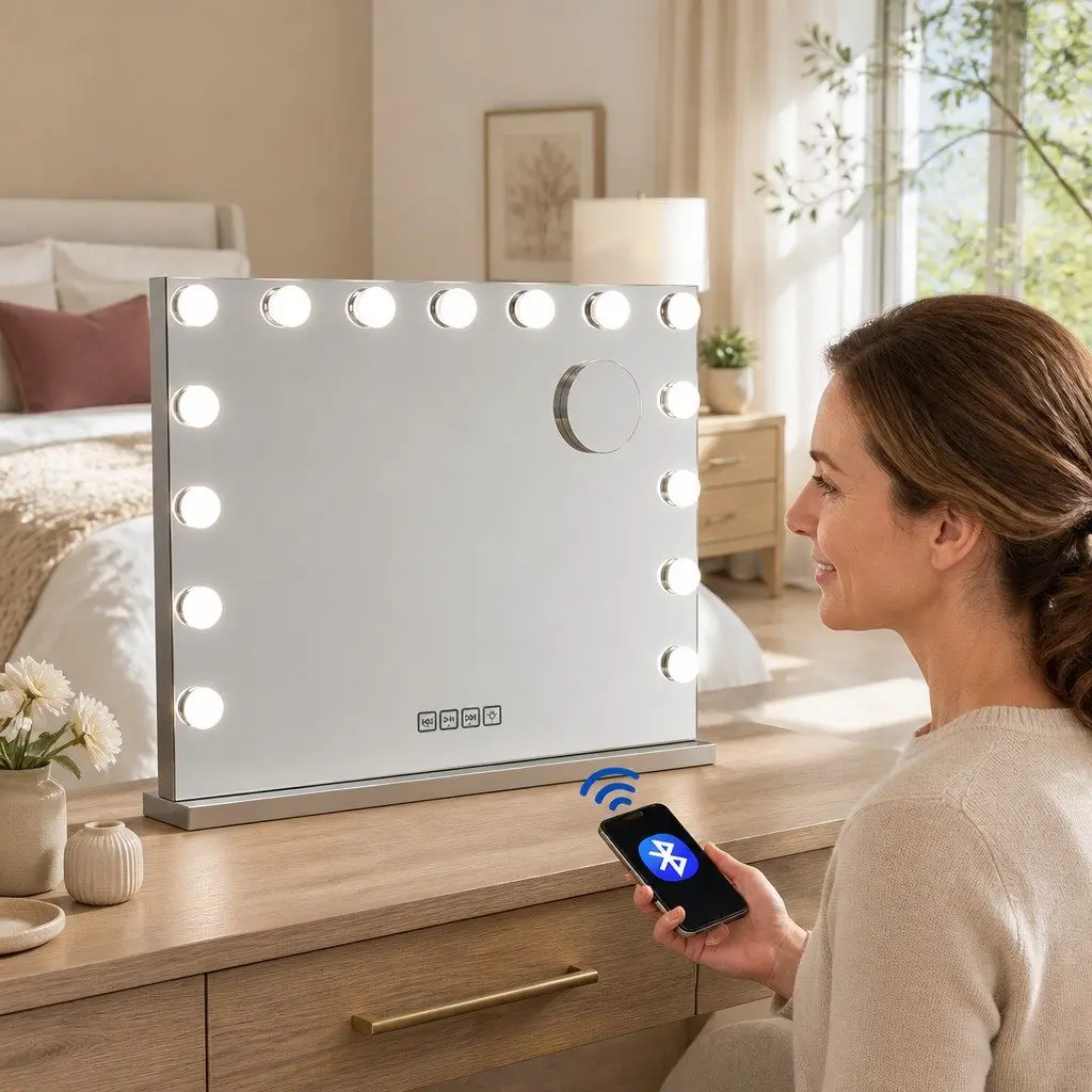 Hollywood Vanity Mirror 58x46cm with Bluetooth and LED Lights