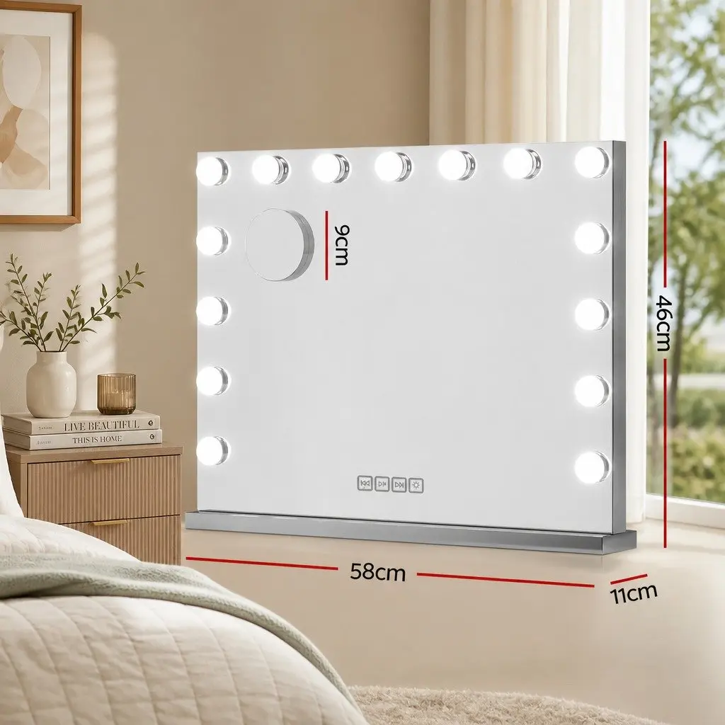 Hollywood Vanity Mirror 58x46cm with Bluetooth and LED Lights