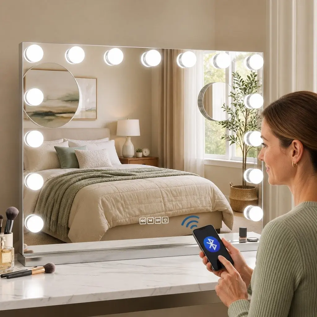 Hollywood Vanity Mirror 58x46cm with Bluetooth and LED Lights