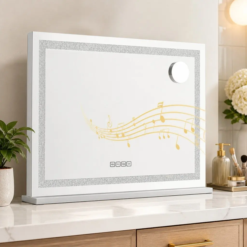 Hollywood Vanity LED Crystal Bluetooth Speaker Makeup Mirror