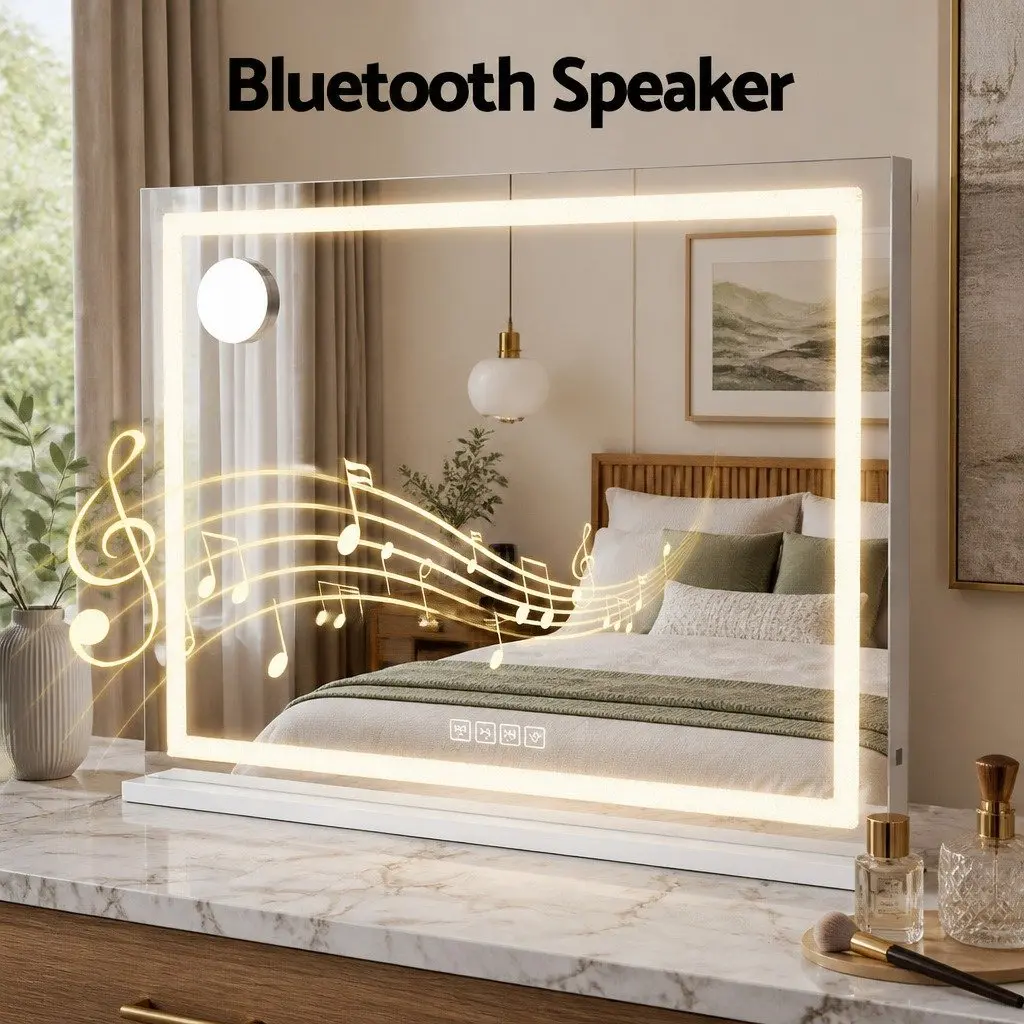 Hollywood Vanity LED Crystal Bluetooth Speaker Makeup Mirror