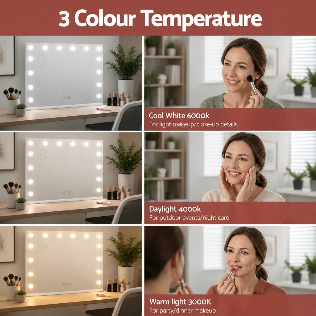 Hollywood Style Bluetooth Makeup Mirror 80x58cm