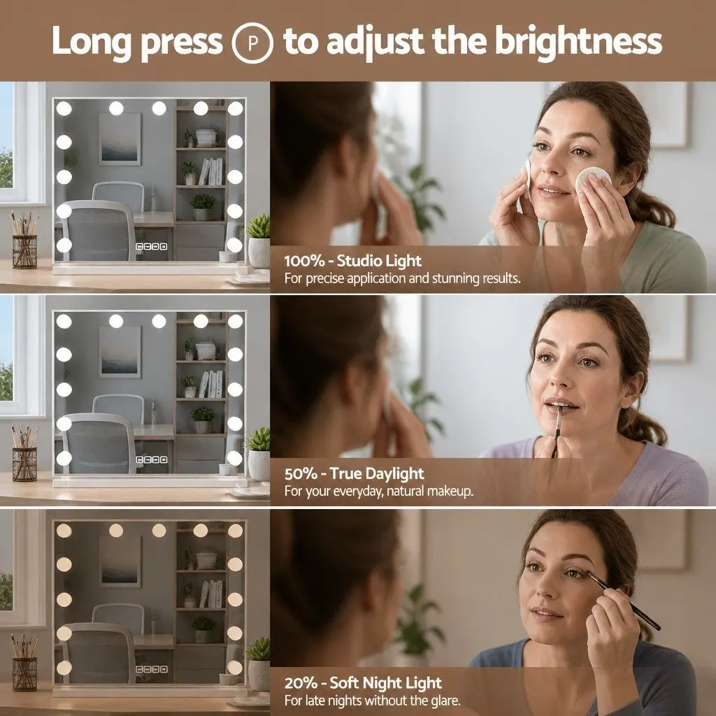 Hollywood Style Bluetooth Makeup Mirror 80x58cm