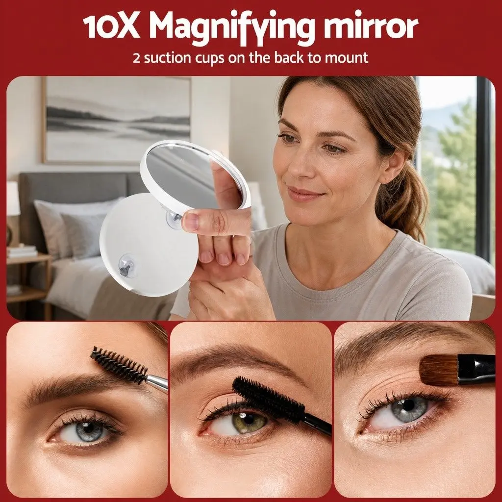Makeup Mirror Metal 80x65cm White LED Light Touch Control 18 Bulbs