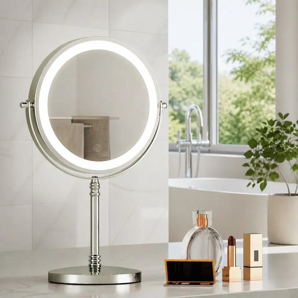 20x20cm LED Makeup Mirror with 10X Magnification